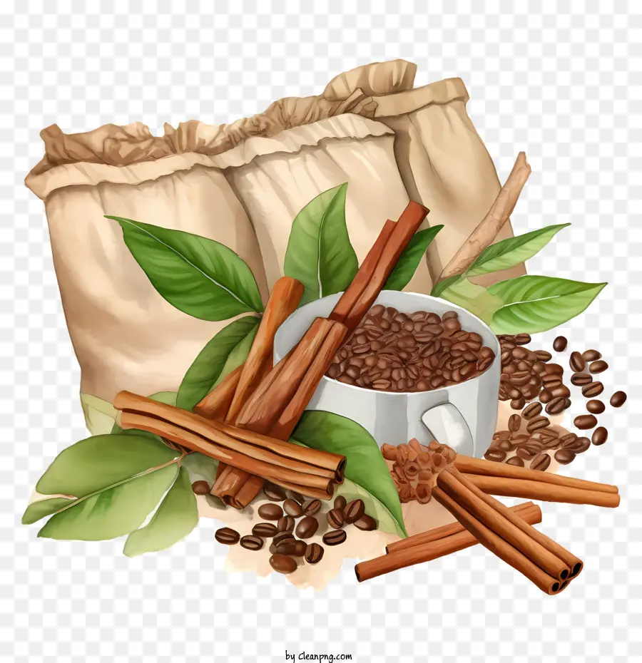 Les Grains De Café，Chai PNG