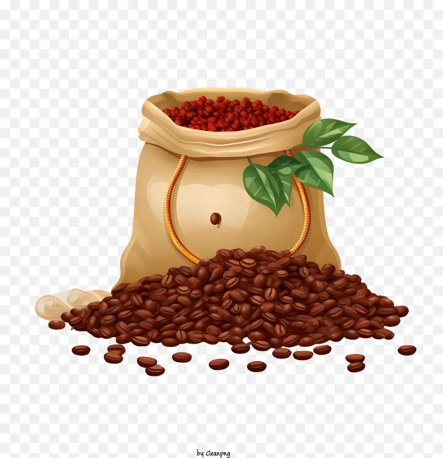 Café En Grains，Sac PNG