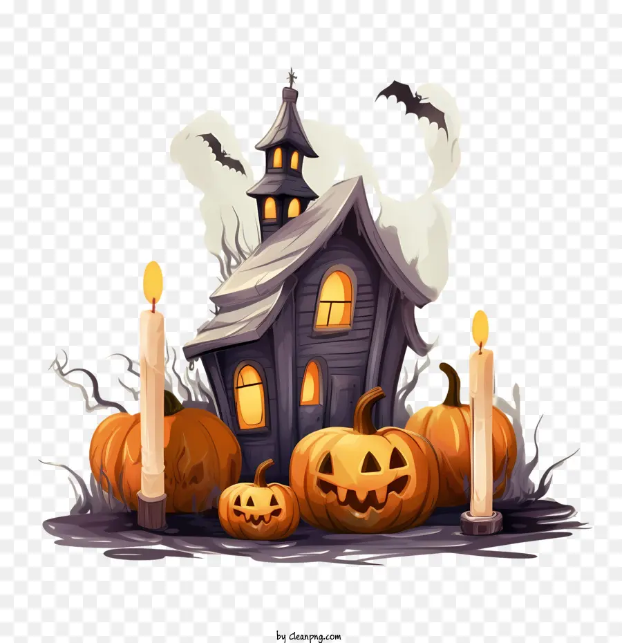 Haunted Halloween Maison，Halloween PNG