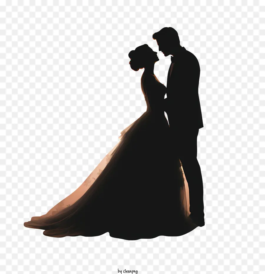 Silhouette De Couple De Mariage，Mariée PNG