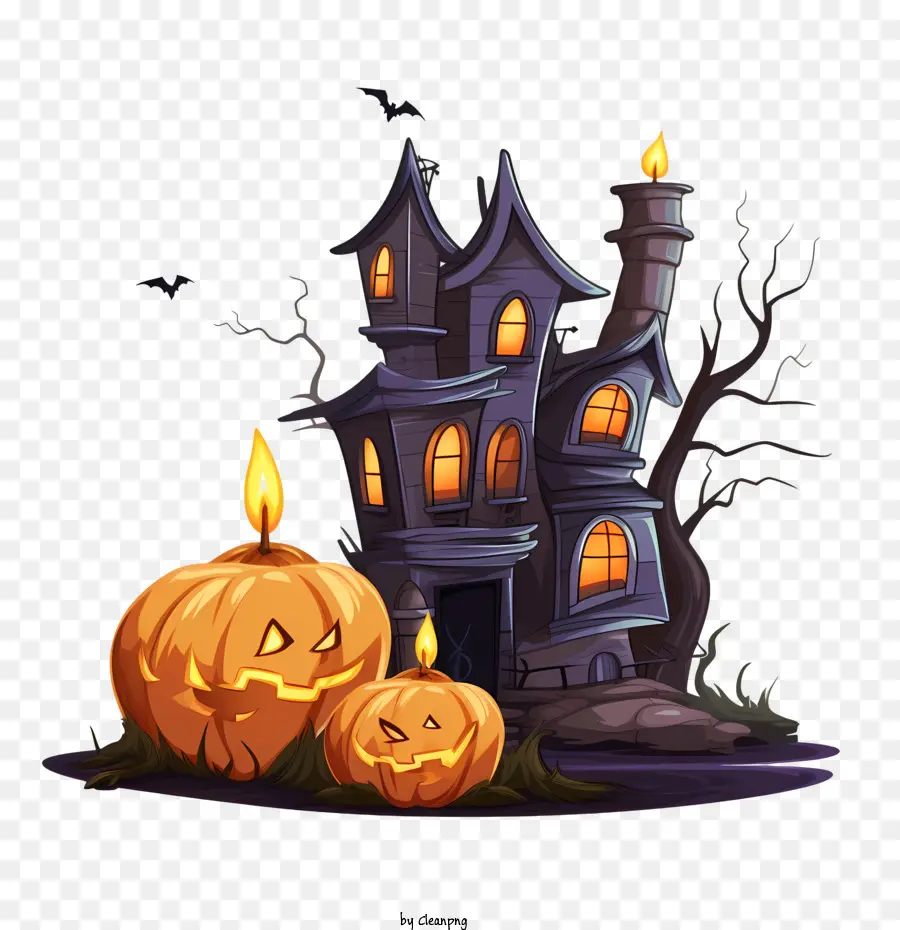 Haunted Halloween Maison，Halloween PNG