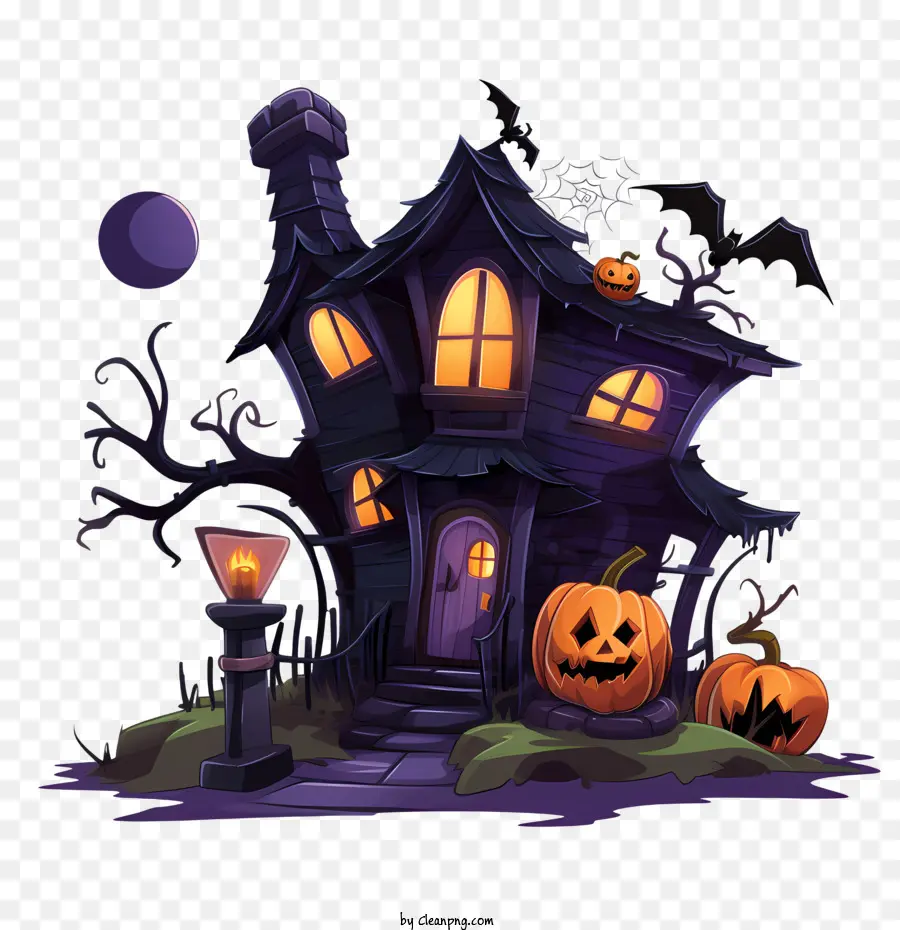 Maison Hantée D'halloween，Jolie Maison D'halloween PNG