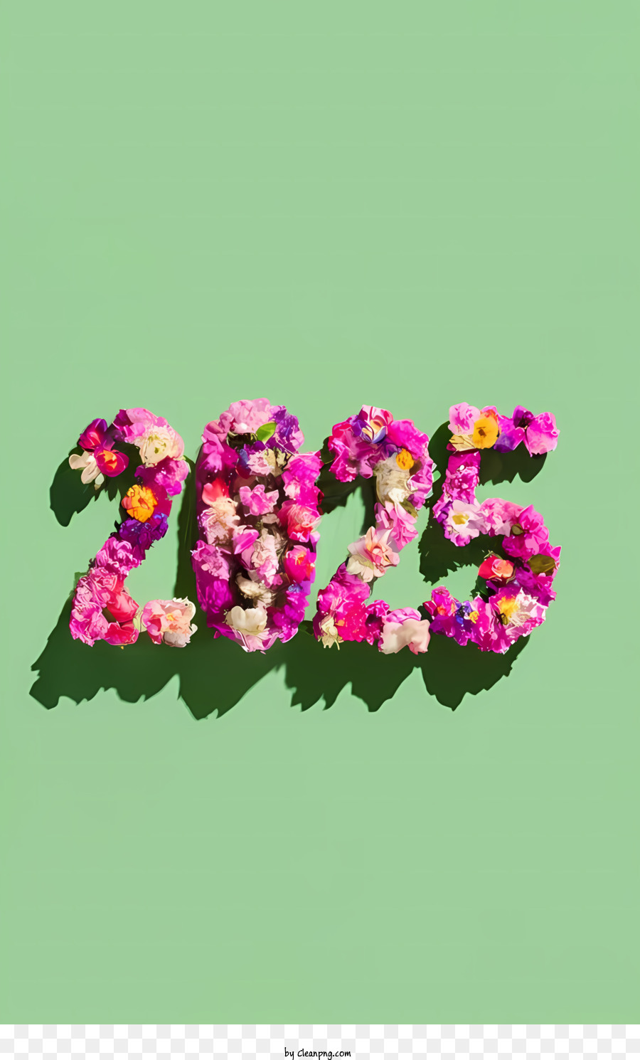 2025 Bonne Année, 2025 Word Art, Fleurs PNG 2025 Bonne Année, 2025