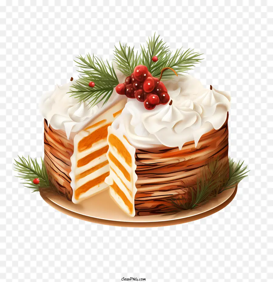 Gâteau De Noël，Houx PNG