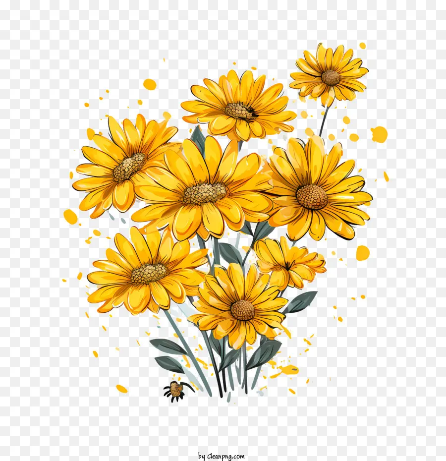 Fleurs Jaunes，Marguerites PNG