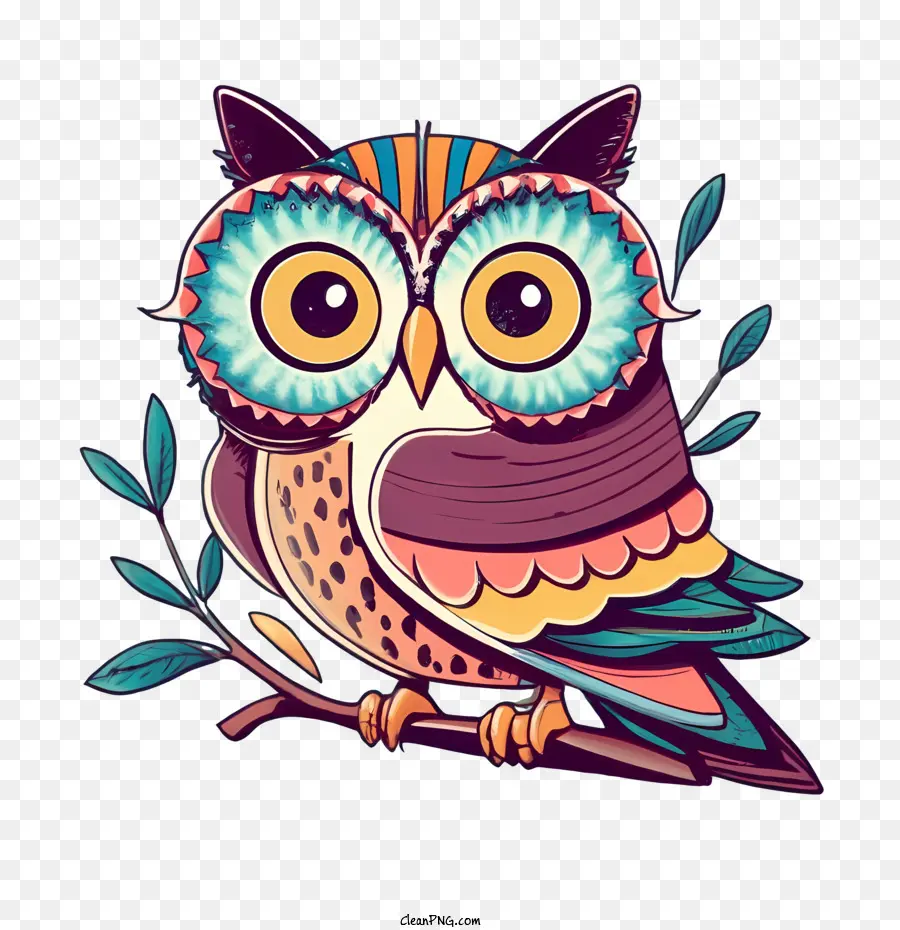 Chouette De Dessin Animé，Hibou Mignon Avec Des Lunettes PNG