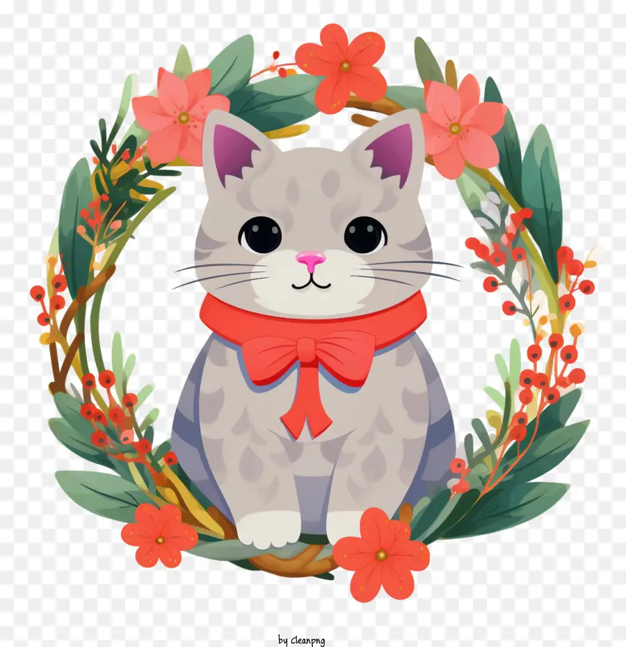 Chat De Noël，Chat Mignon PNG