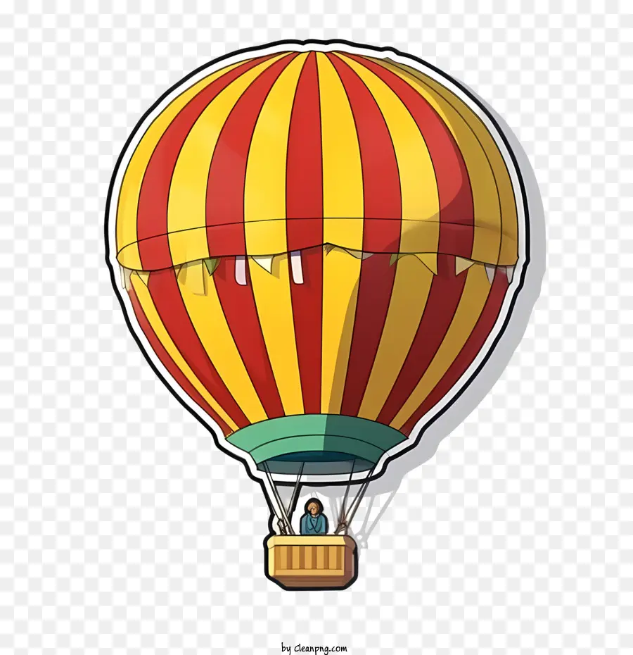 Ballon à Air Chaud，Rayures Jaunes Et Rouges PNG