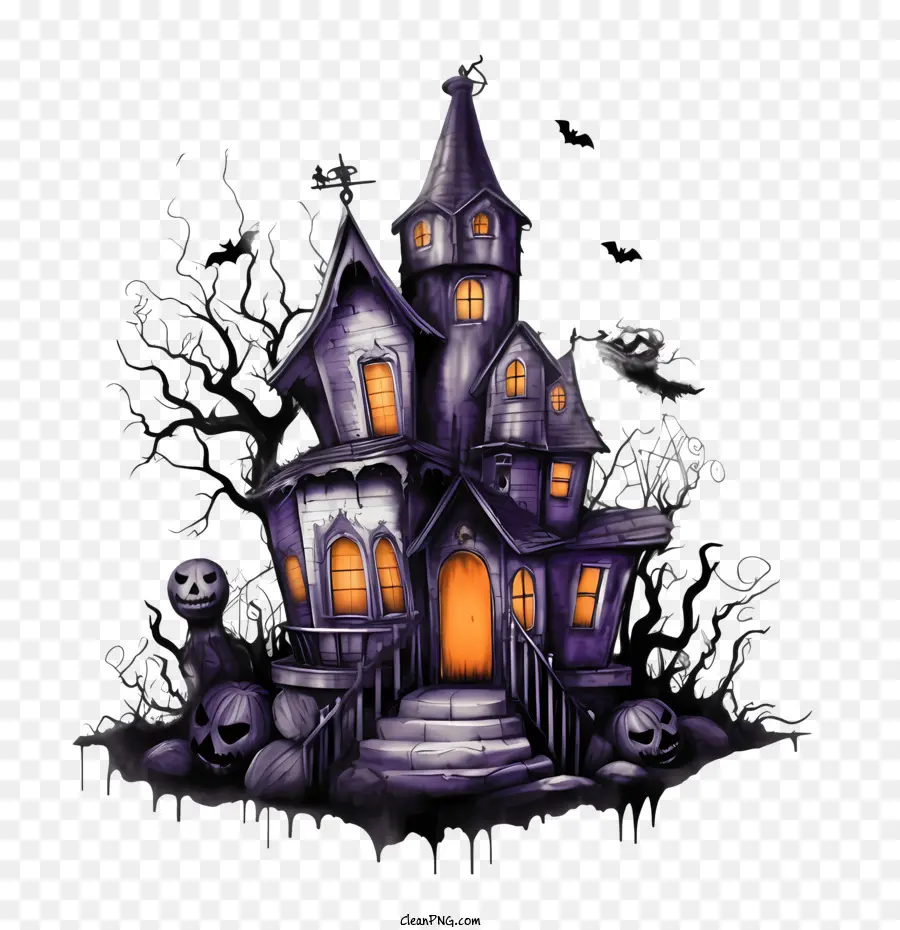 Maison Hantée D'halloween，Maison Hantée PNG