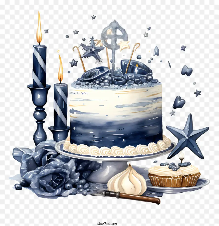 Anniversaire De La Marine，Gâteau Noir Et Blanc PNG