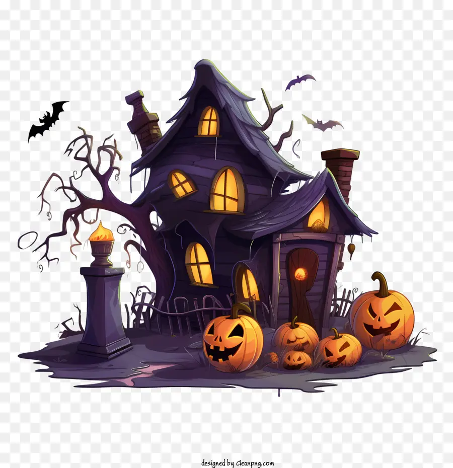 Haunted Halloween Maison，Maison Hantée PNG