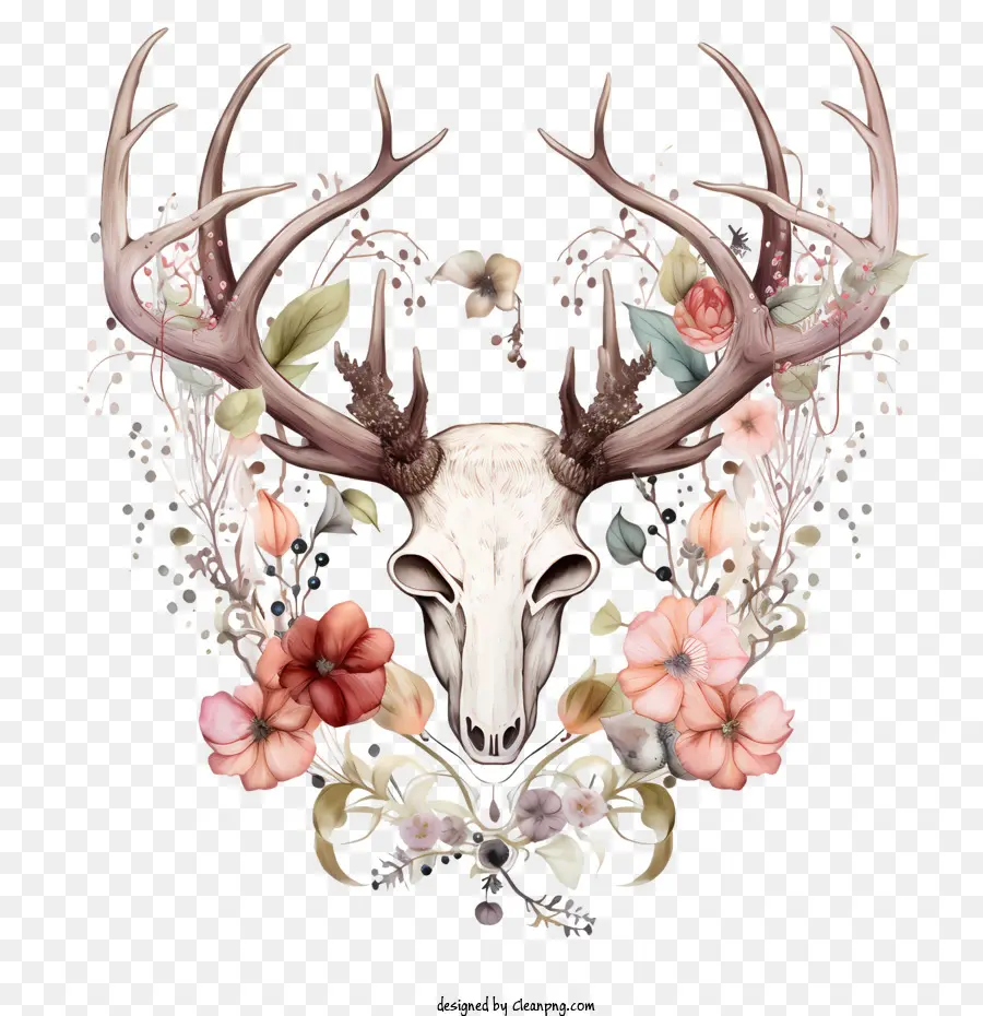 Des Bois Et Des Fleurs，Tête De Cerf PNG