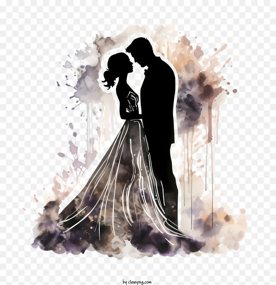 Silhouette De Couple De Mariage，Couples De Mariage PNG