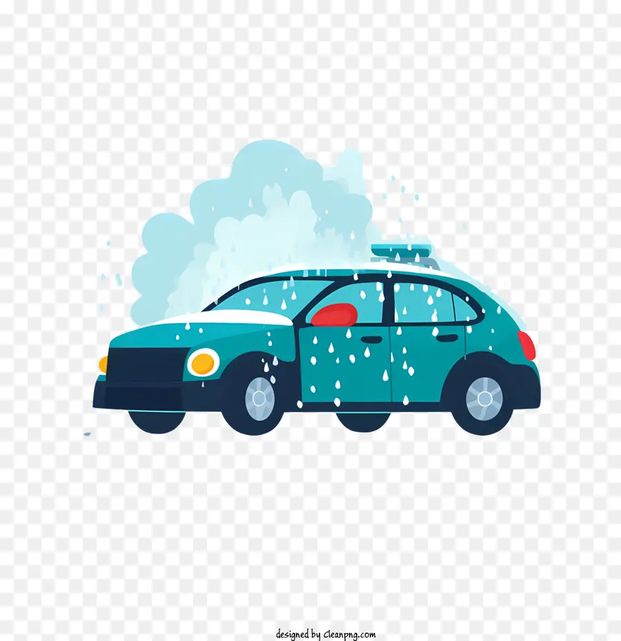 Lavage De Voiture，Voiture Bleue PNG