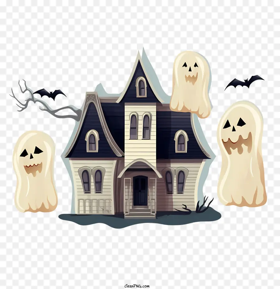 Haunted Halloween Maison，Fantomatique PNG