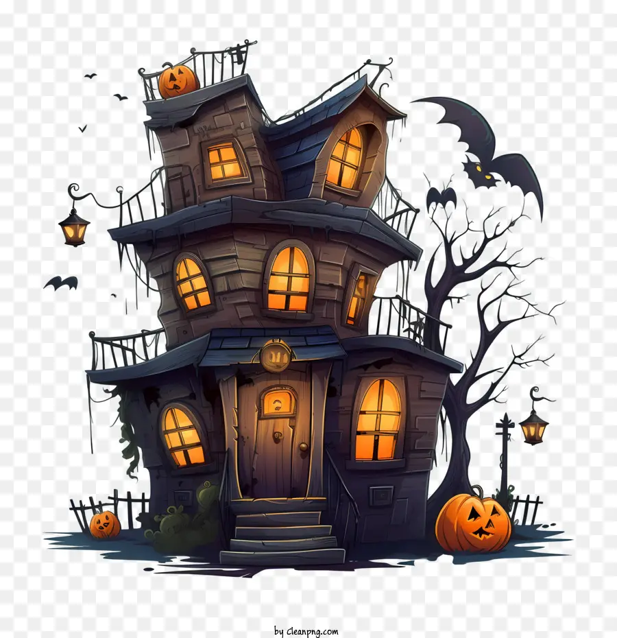 Maison Hantée D'halloween，Jolie Maison D'halloween PNG