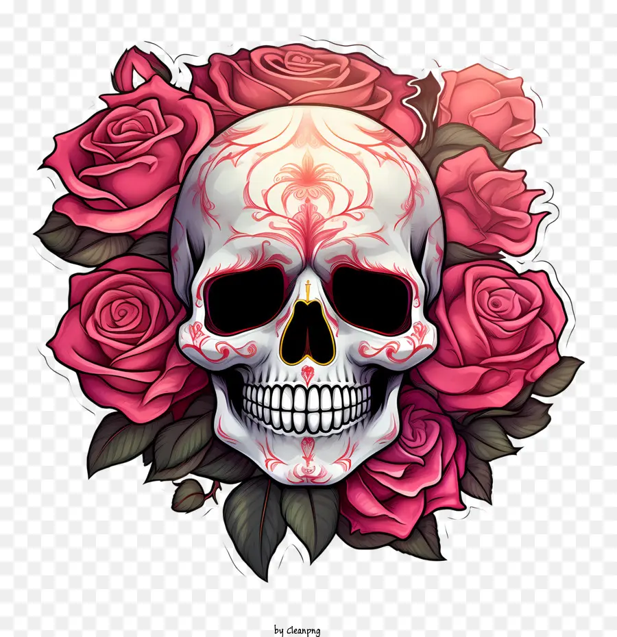 Crâne Rose，Crâne PNG