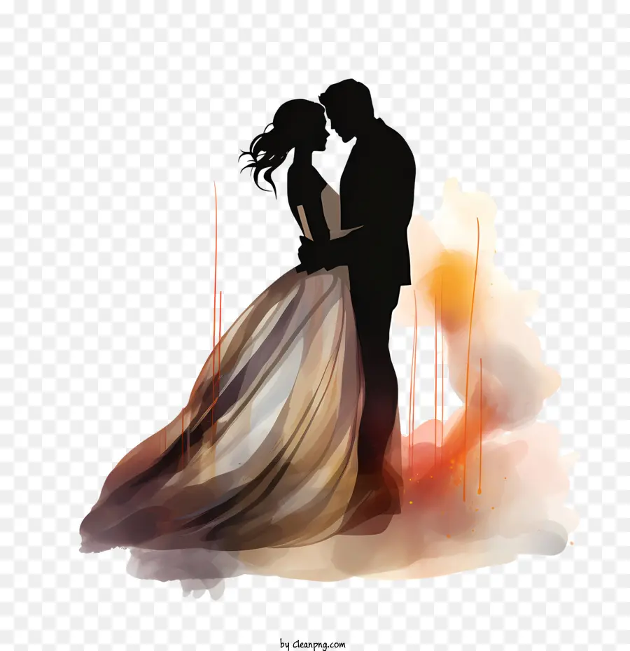 Silhouette De Couple De Mariage，Couples De Mariage PNG