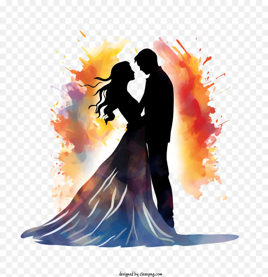 Silhouette De Couple De Mariage，Couples De Mariage PNG