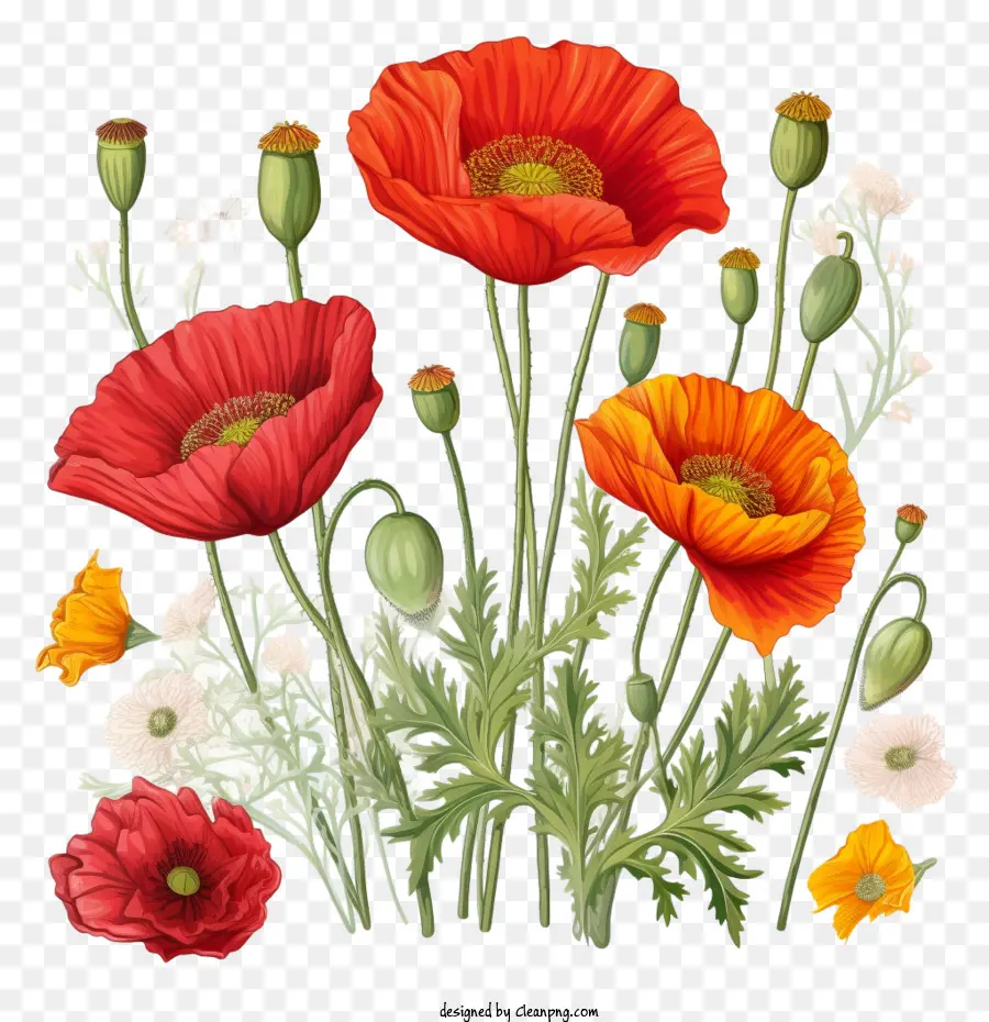 Fleur De Pavot，Fleur De Coquelicot Rouge PNG