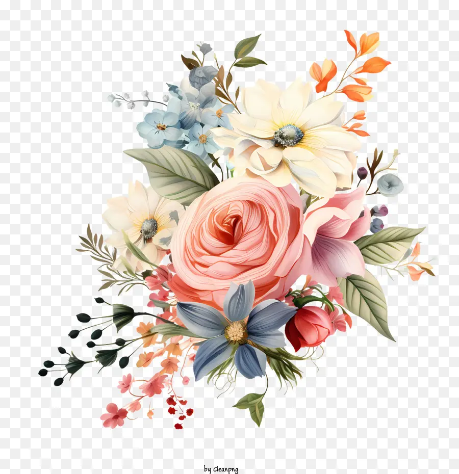 Conception D'invitation Florale De Mariage，Fleurs Roses PNG