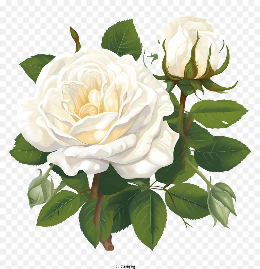 Fleur De Rose Blanche，Roses Blanches PNG