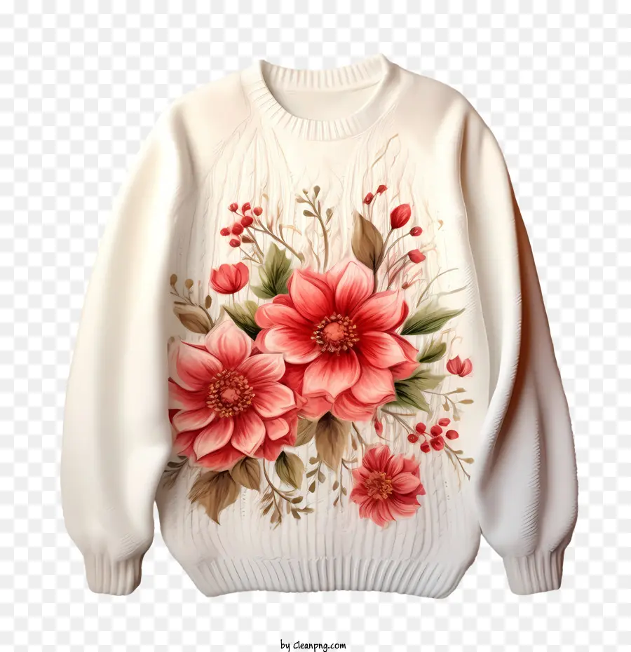 Pull De Noël，Pull Fleuri PNG