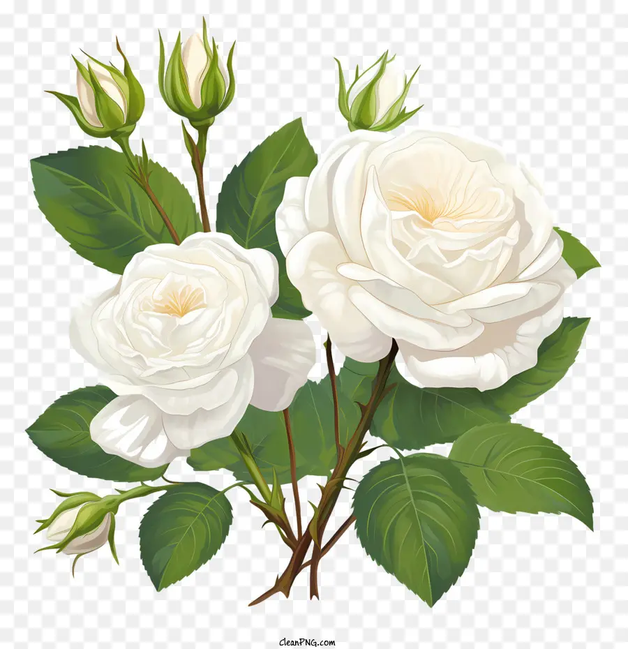 Fleur De Rose Blanche，Roses Blanches PNG