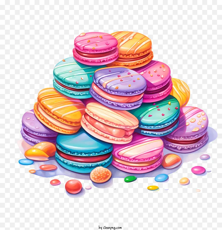 Journée Du Macaron，Macarons Colorés PNG