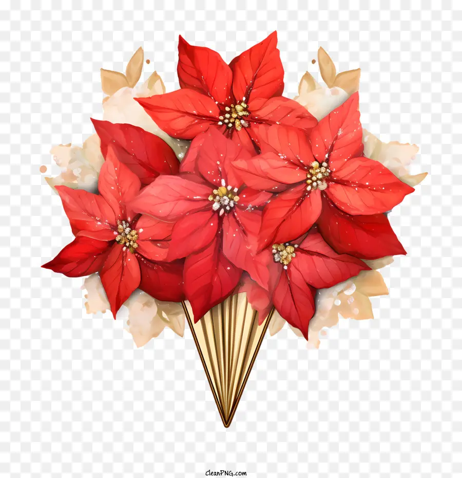 Fleur De Poinsettia，Fleurs Rouges PNG