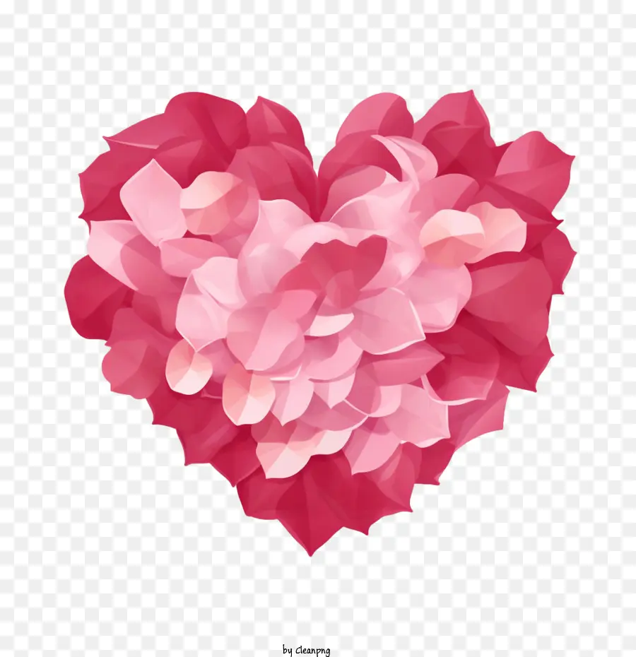 Coeur De Pétales De Rose，Coeur Rose PNG