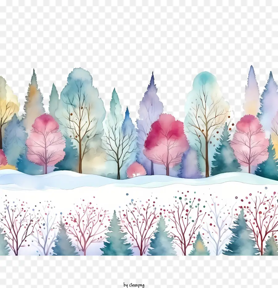 Frontière D'hiver，Arbres PNG