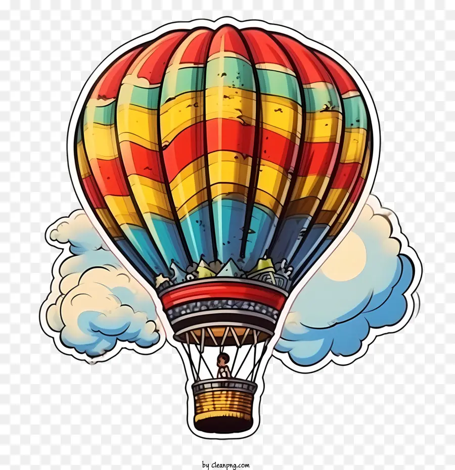 Ballon à Air Chaud，Coloré PNG