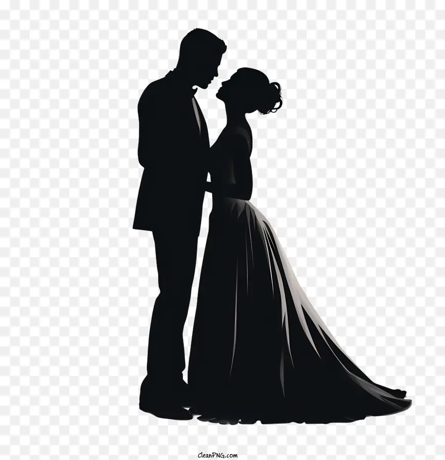 Silhouette De Couple De Mariage，Mariée PNG