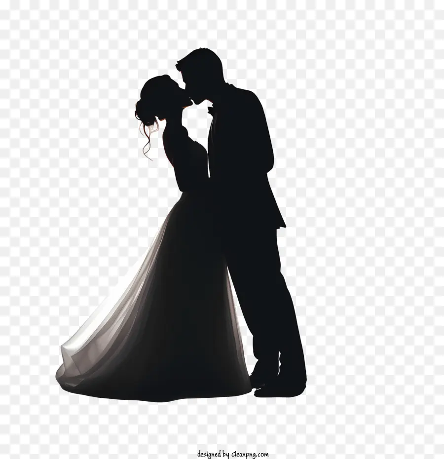 Silhouette De Couple De Mariage，Mariée PNG