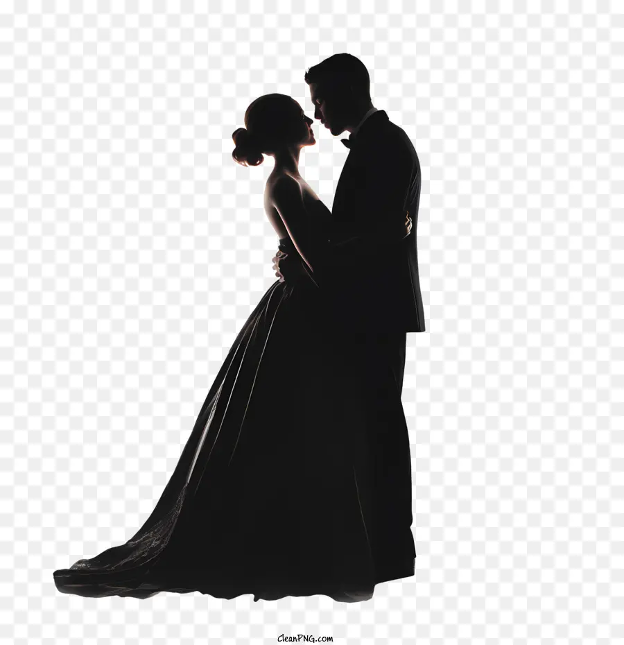Silhouette De Couple De Mariage，Couple De Mariée PNG