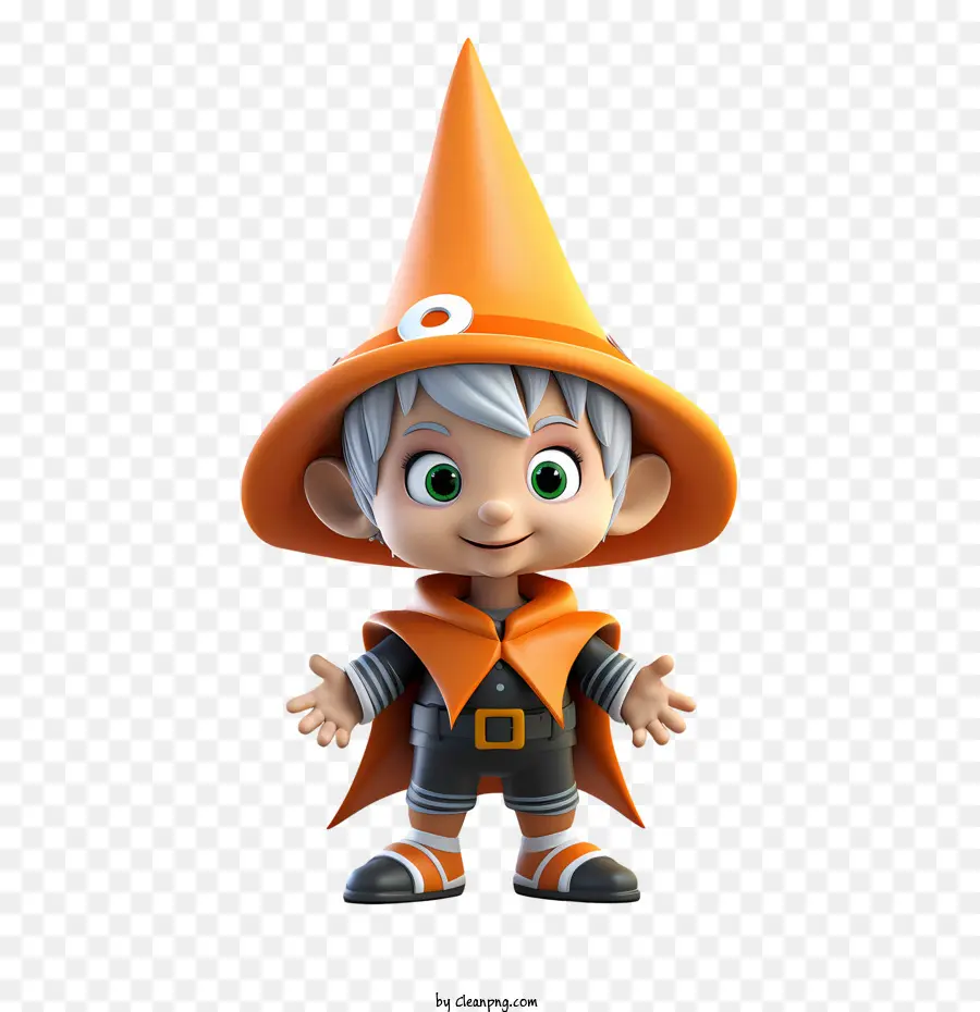 Sorcier D'halloween，Elfe Mignon PNG