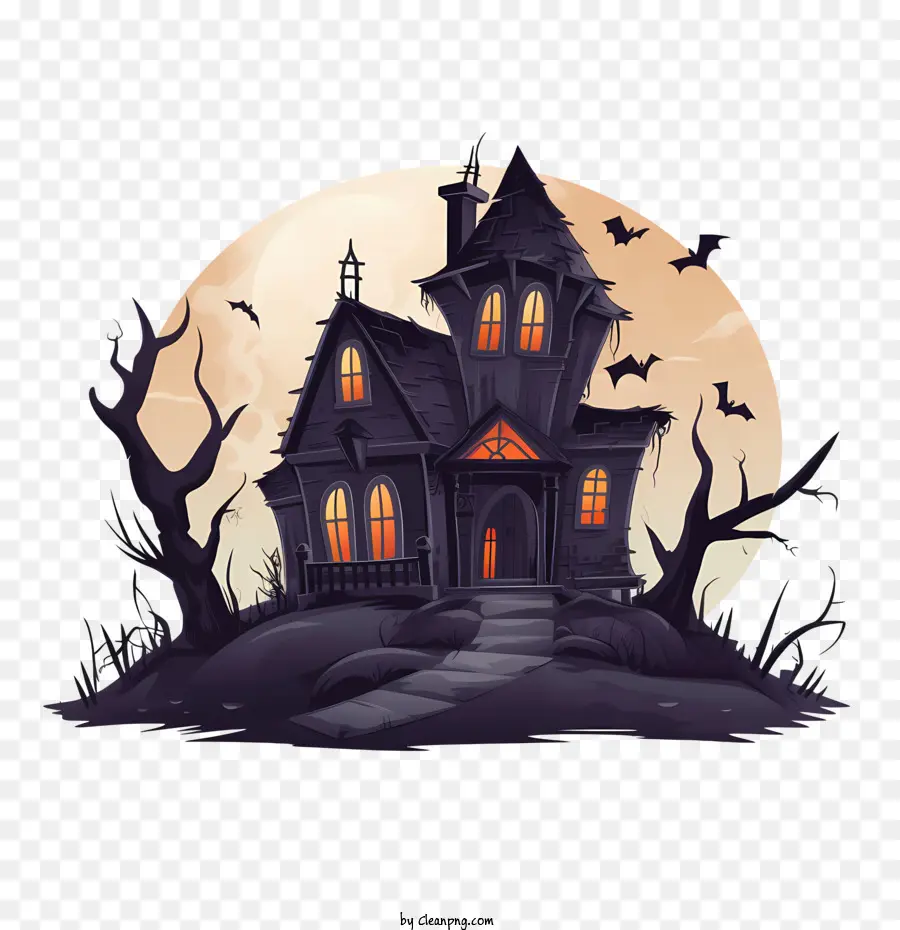 Haunted Halloween Maison，Maison Spooky PNG