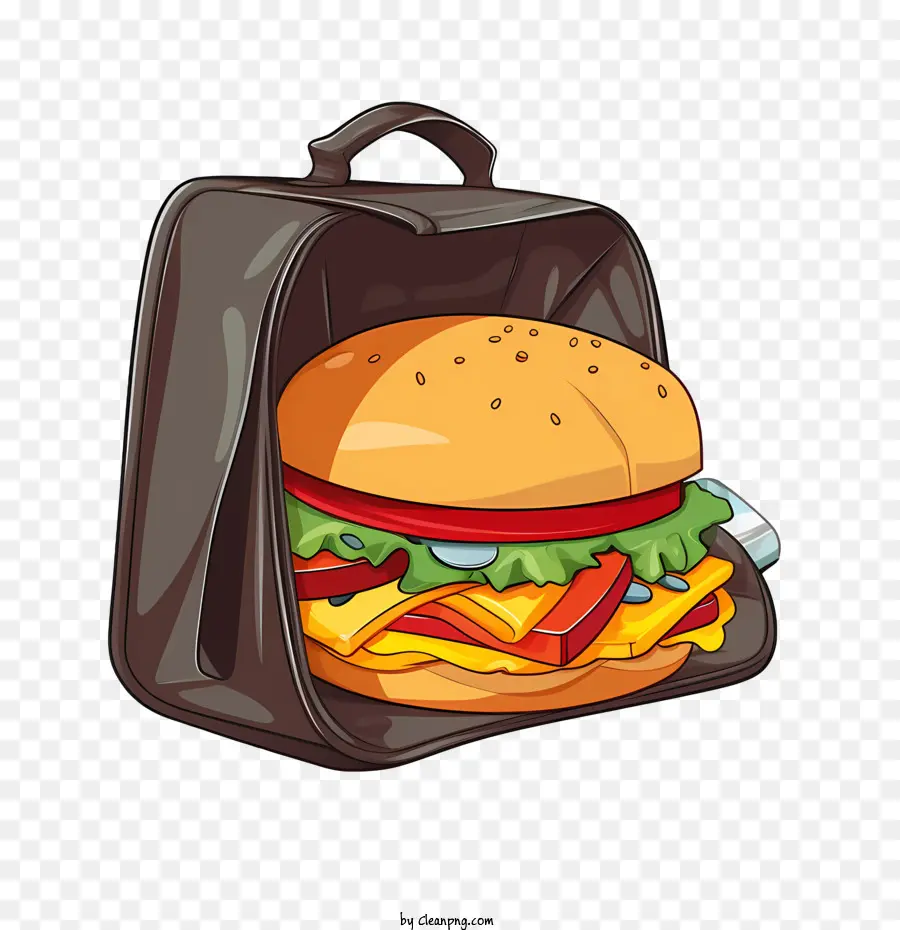 Sac De Livraison De Nourriture，Burger Dans Un Sac PNG