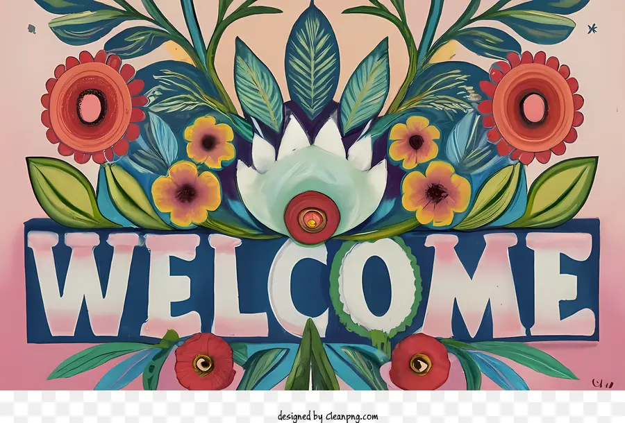 Bienvenue，Floral PNG