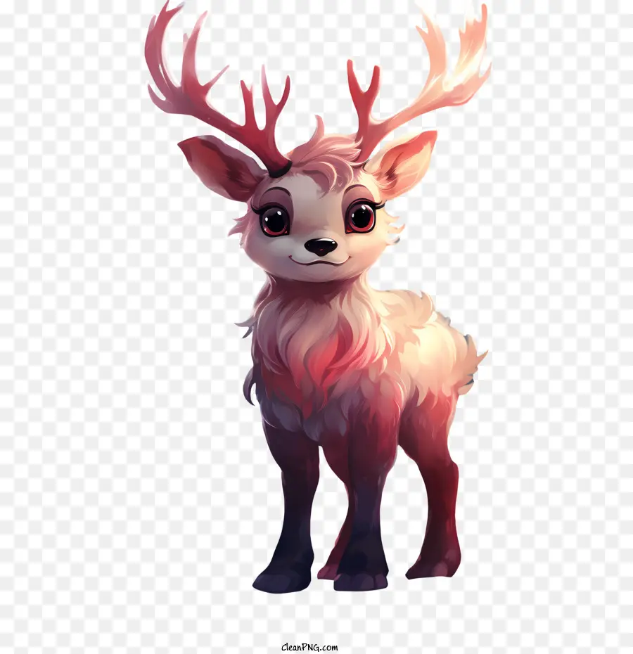 Renne De Noël，Cerf Coloré PNG