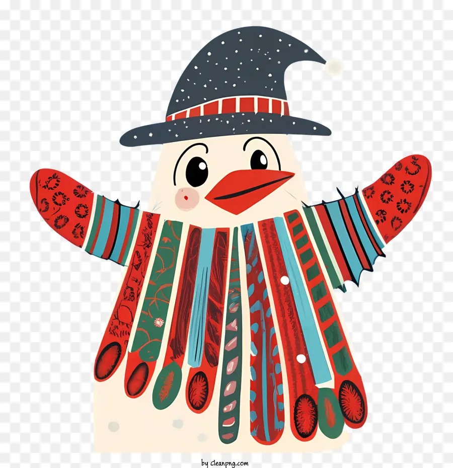 Pingouin Mignon，Bonhomme De Neige Avec Chapeau PNG