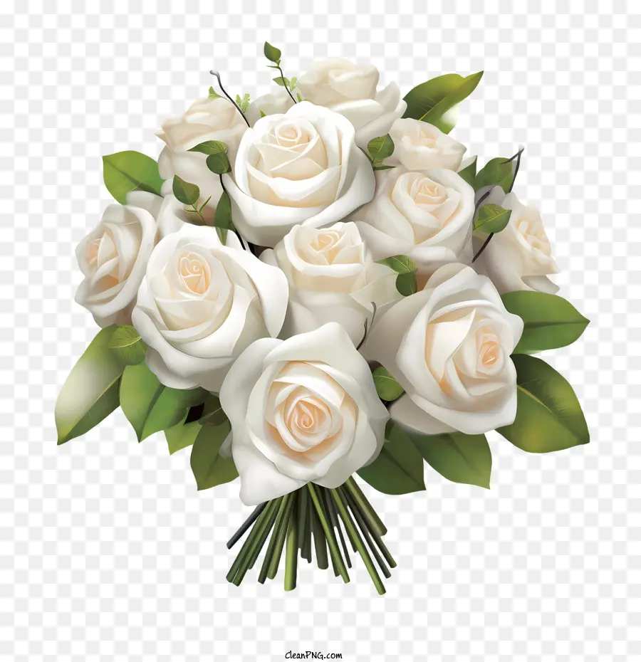 Blanc Fleur Rose，Bouquet PNG