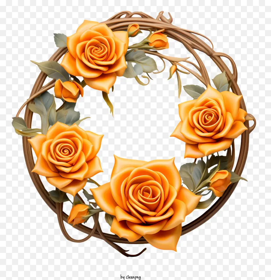 Couronne De Roses，Roses Oranges PNG