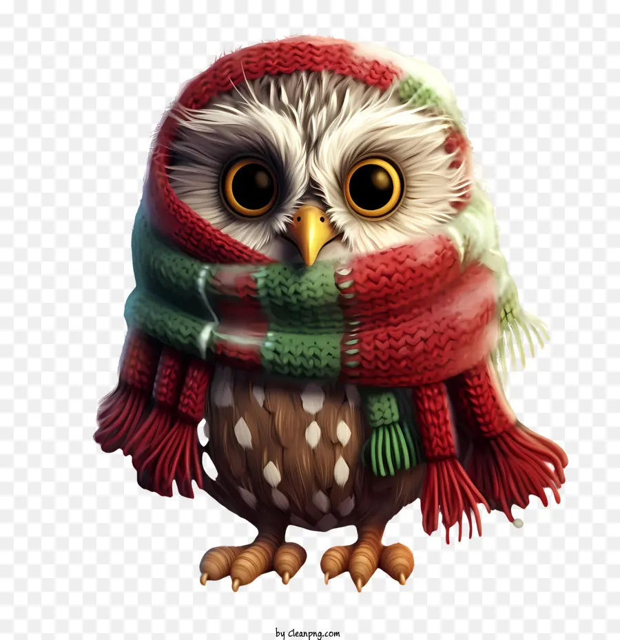 Chouette De Noël，Hibou Avec Chapeau Et écharpe PNG