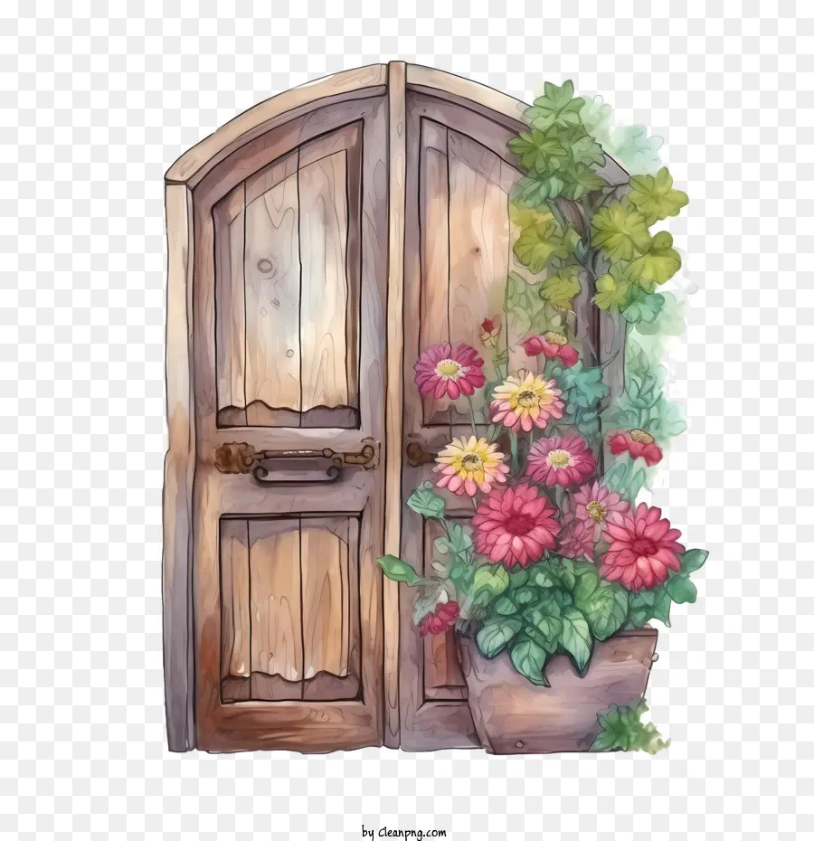 Porte En Bois，Jardin PNG