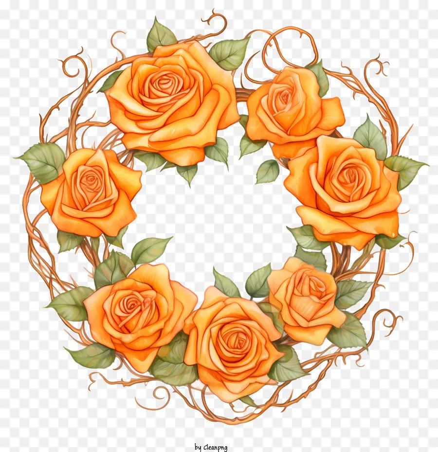 Couronne De Roses，Roses Jaunes PNG