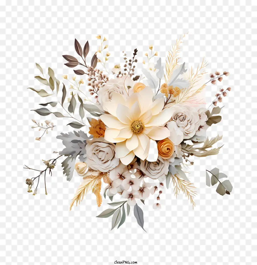 Art Floral De Mariage，Bouquet De Fleurs PNG