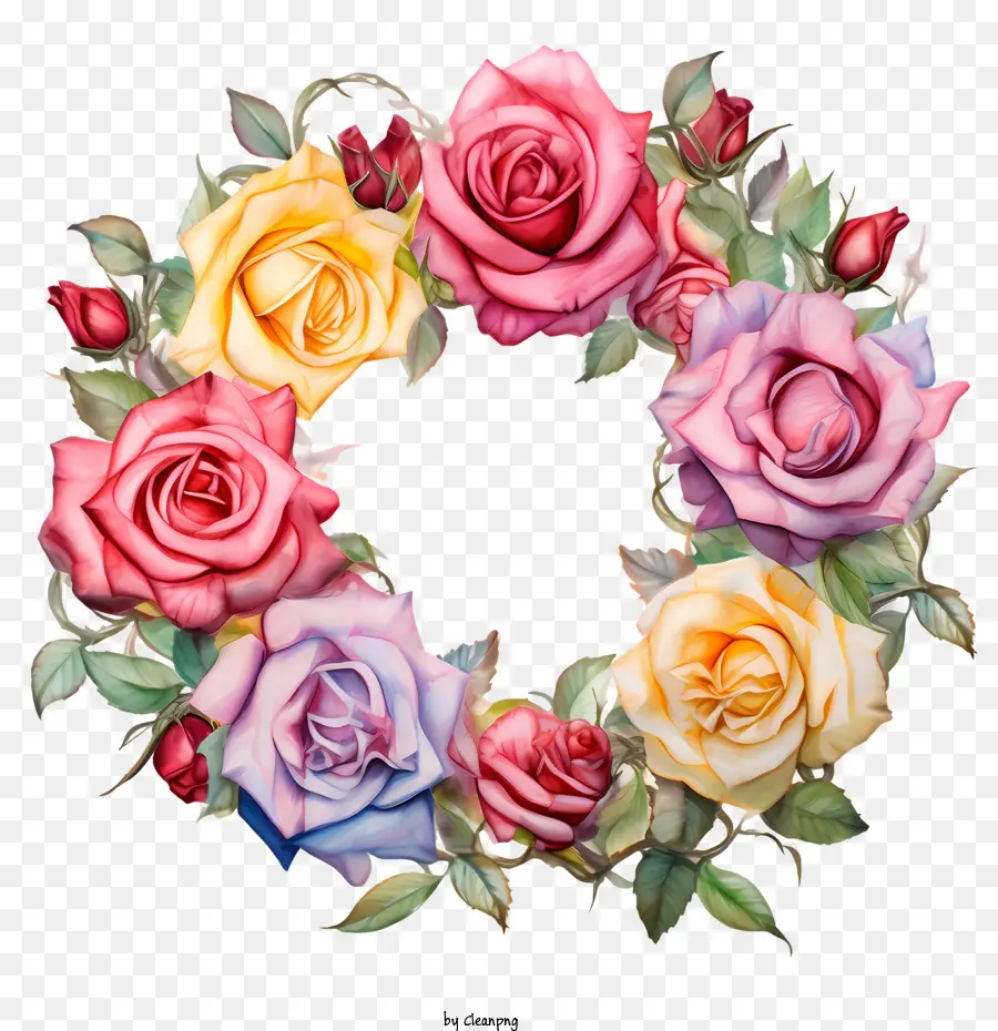 Couronne De Roses，Anneaux De Mariage PNG