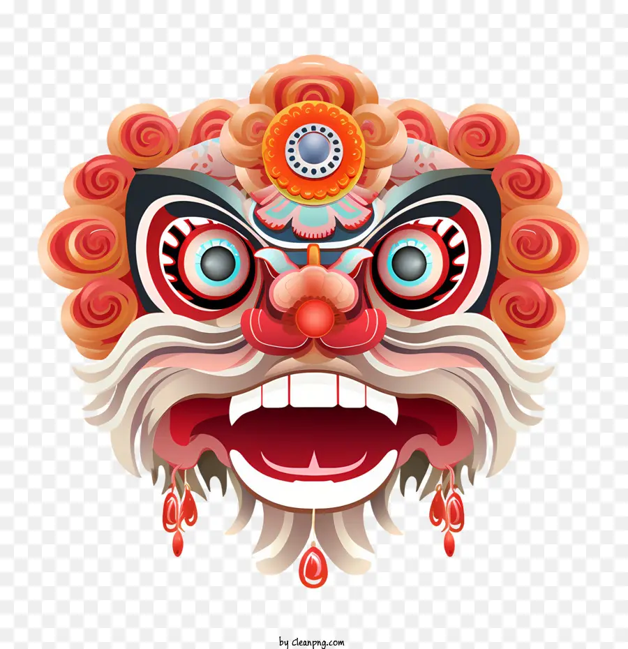 Tête De Danse De Lion Chinois，Masque PNG